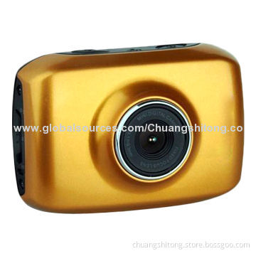 Action/dive DVR camera, 1,080P sub-proof 1,280 x 720P resolutions PC, supports motorcycle